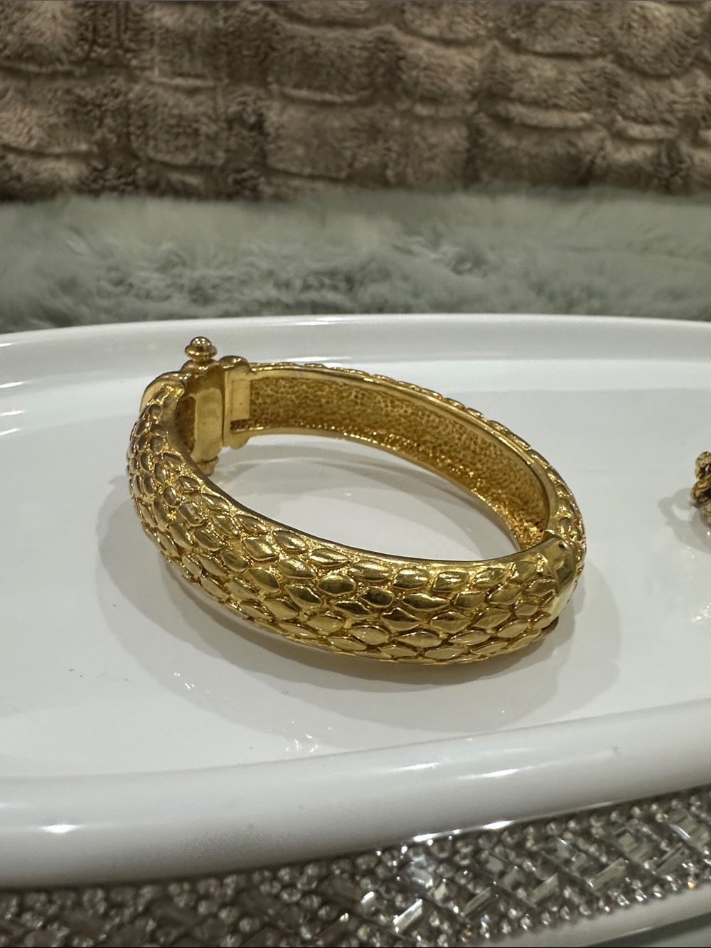 ROBERTO CAVALLI Gold-Tone Crystal Accent Bracelet and Ring Set - Picture 5 of 10